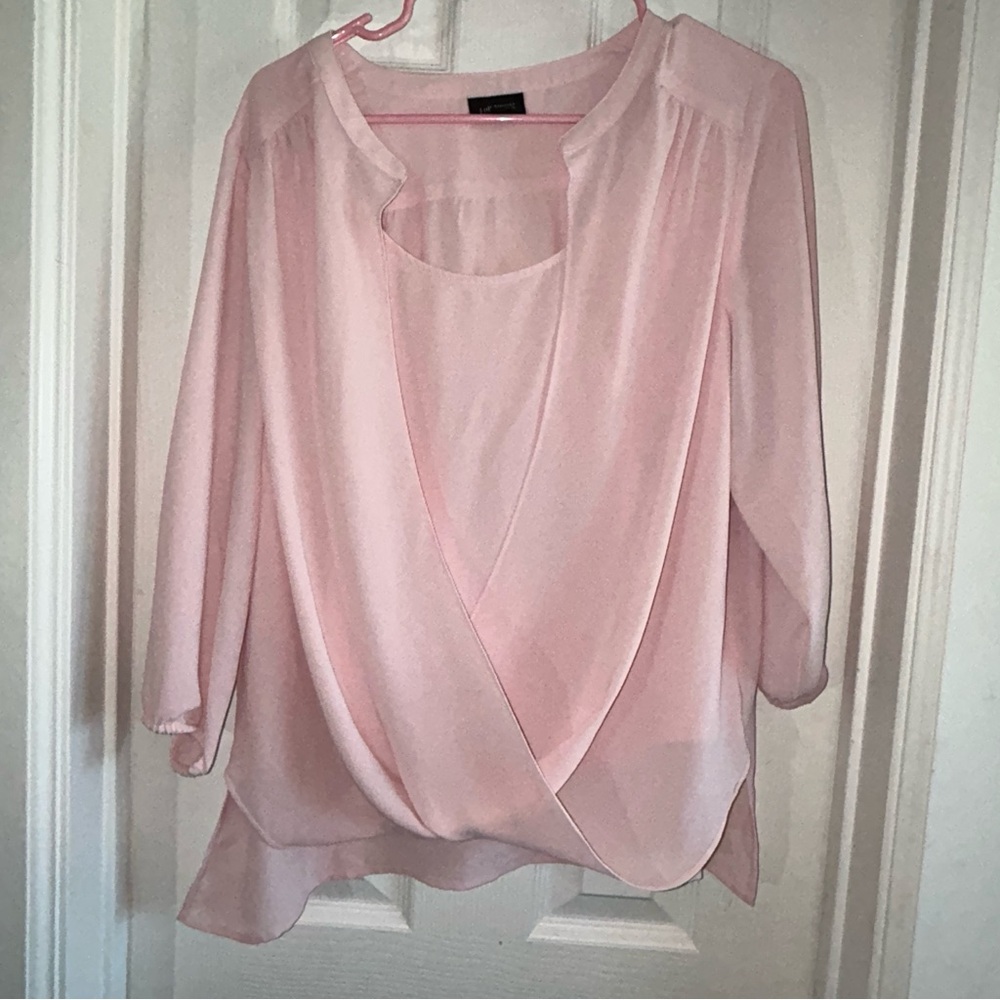 J. Jill‎ Soft Pink Women's Blouse, Size Petite Large